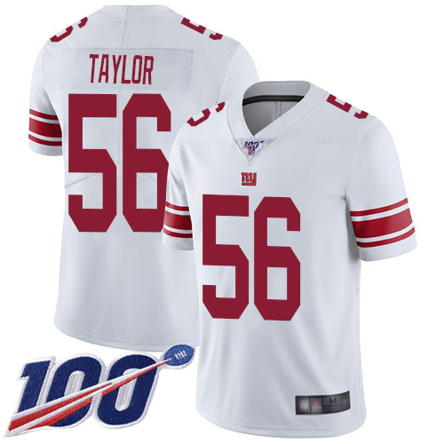 Men New York Giants #56 Lawrence Taylor White Vapor Untouchable Limited Player 100th Season Football NFL Jersey->new york giants->NFL Jersey